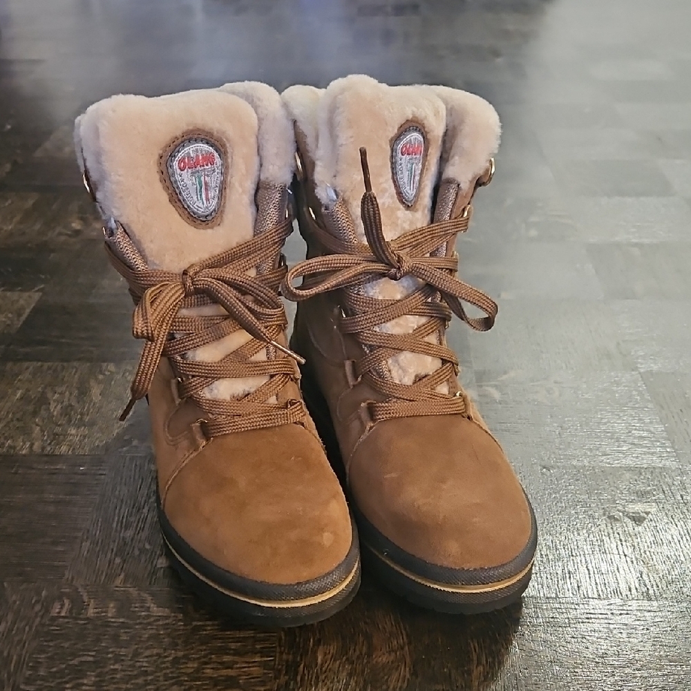 Cozy Brown Winter Boots with Virgin Wool Lining